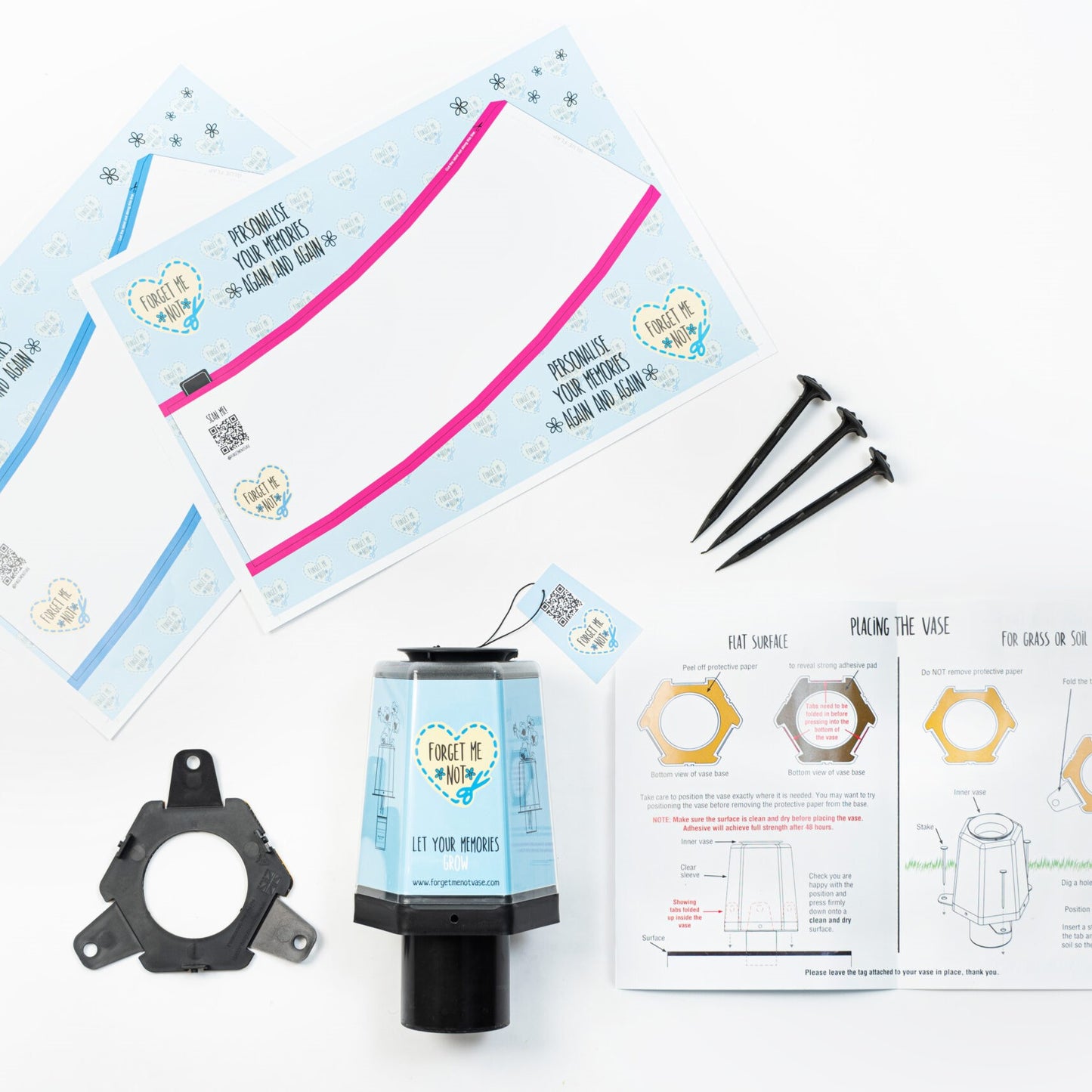 Forget Me Not Vase With Personalised Sleeve